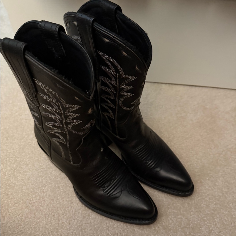 Tecovas Jolene Black Leather Cowgirl Boots - Picture 6 of 7